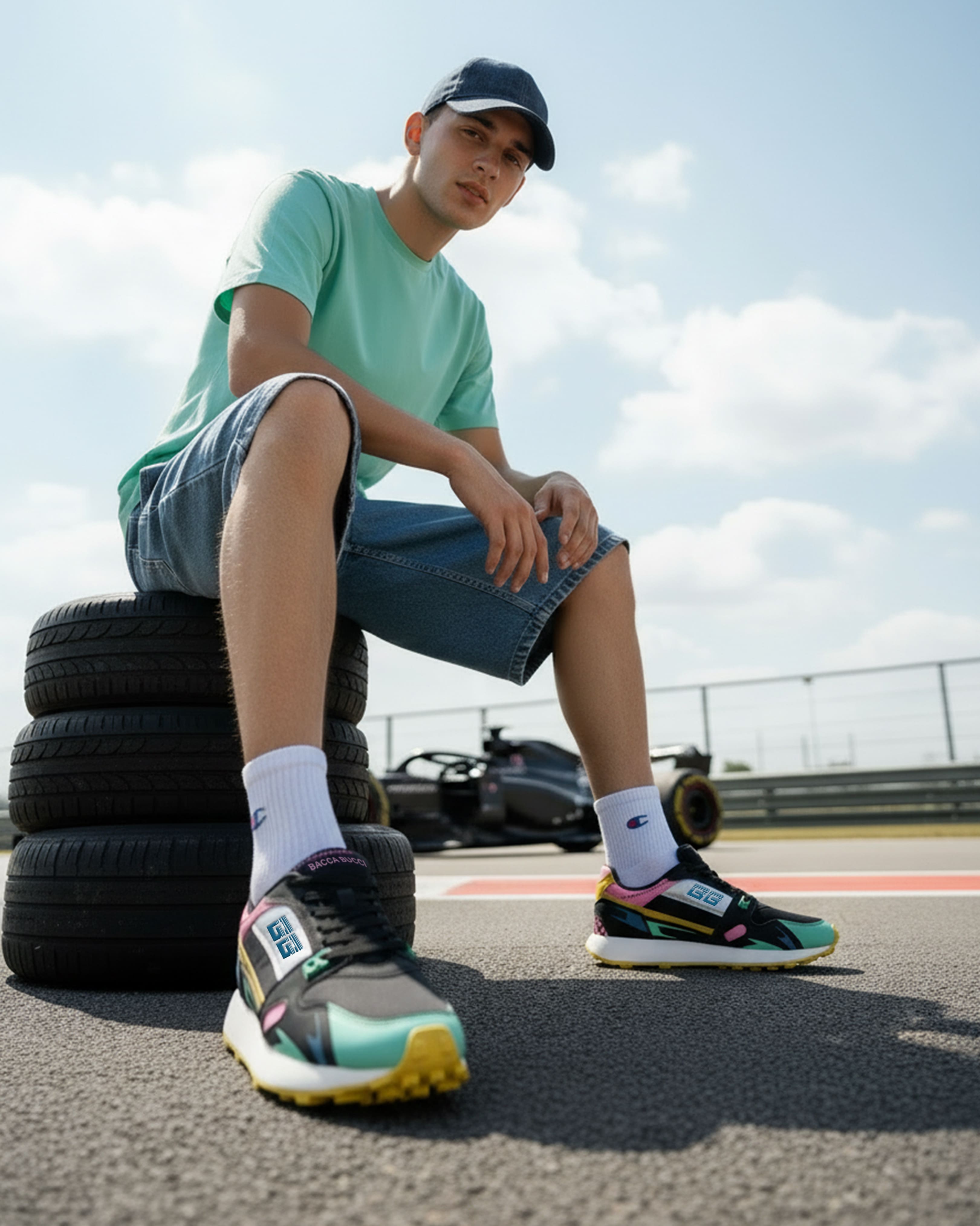 レッグウェア bucchi Bacca Bucci Torque Rugged Edge Activewear Sneaks Step Into High