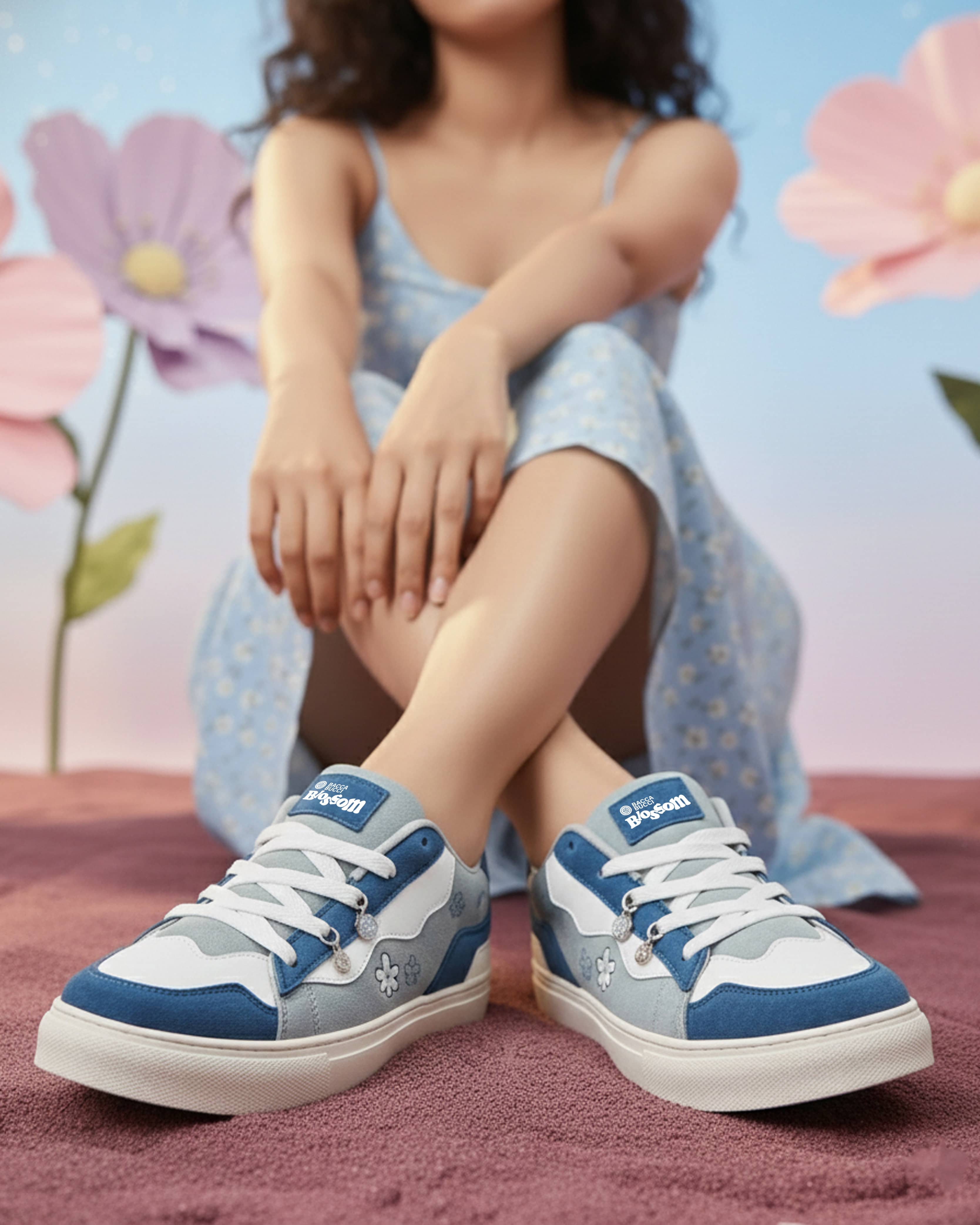 Bacca Bucci Blossom—Fresh Bloom Leather Sneakers for Women