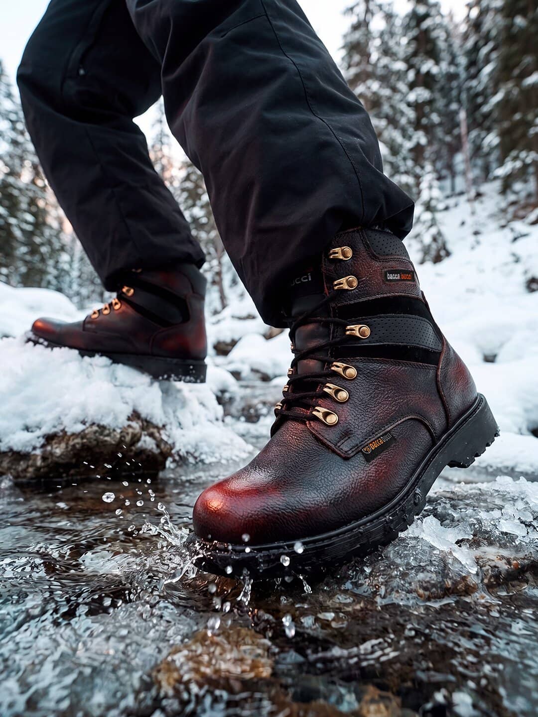 Bacca Bucci 6 Inches Steel Toe Cap Genuine Leather Boots with Fur
