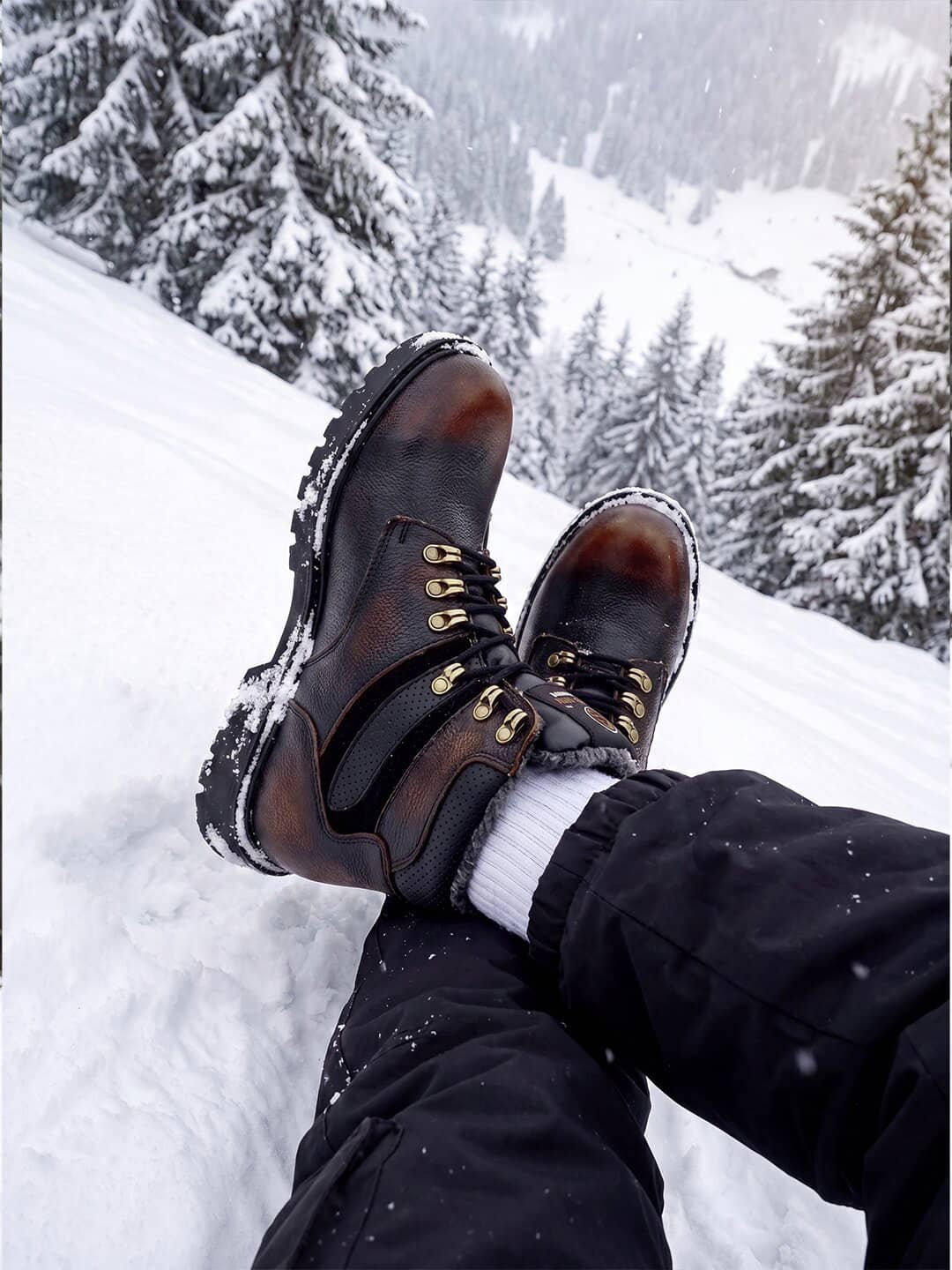 Bacca Bucci 6 Inches Steel Toe Cap Genuine Leather Boots with Fur