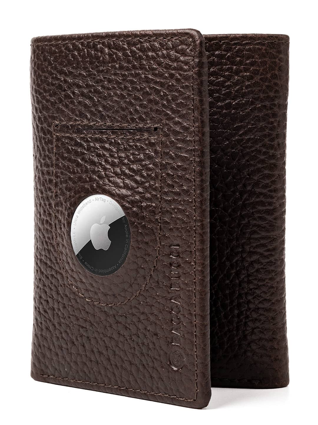 Bacca Bucci Trifold Leather Wallet with AirTag Holder