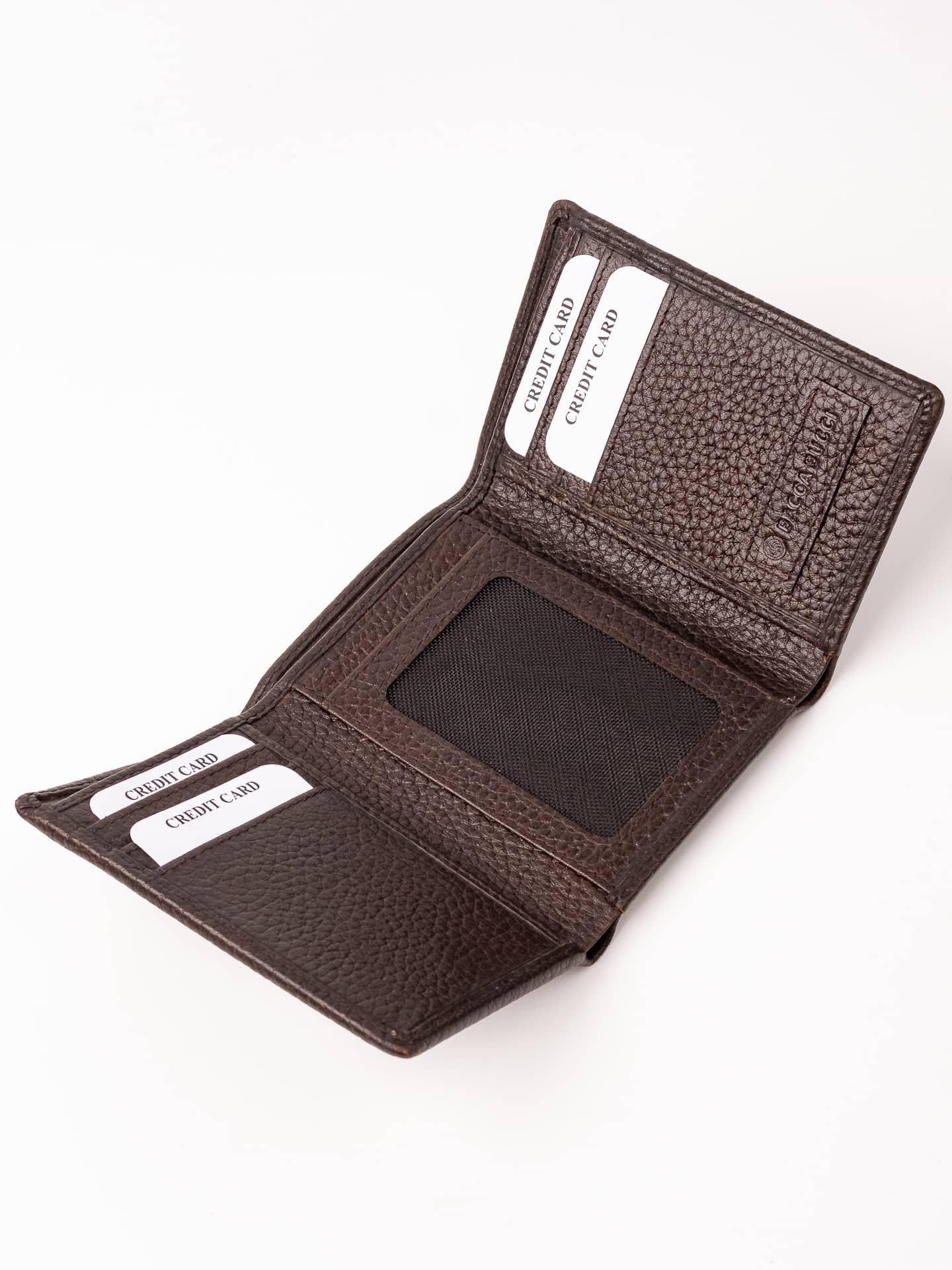 Bacca Bucci Trifold Leather Wallet with AirTag Holder