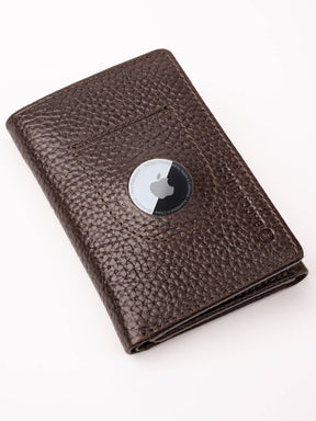 Bacca Bucci Trifold Leather Wallet with AirTag Holder