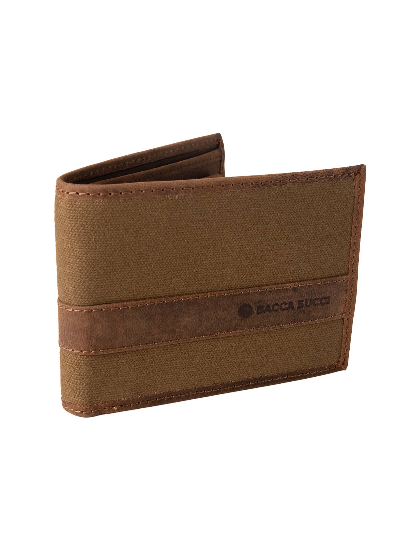 Bacca Bucci Rustic Rover Leather & Canvas Wallet