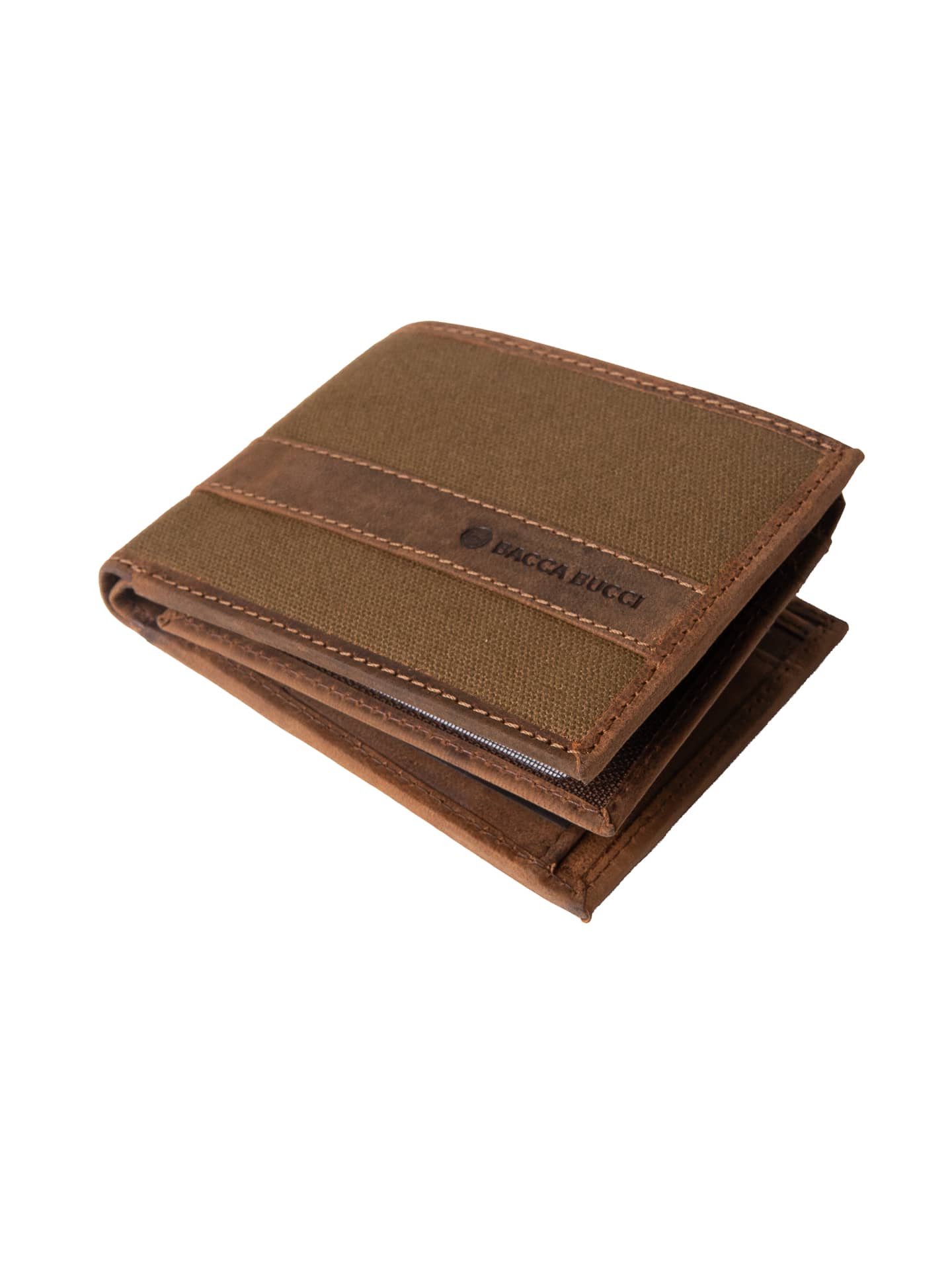 Bacca Bucci Rustic Rover Leather & Canvas Wallet