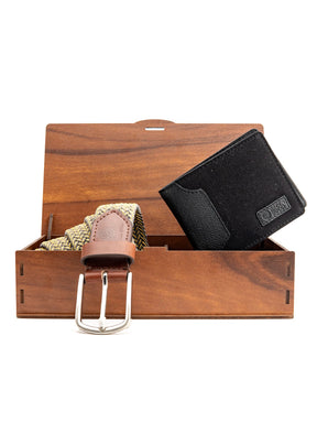 Bacca Bucci Premium Gift Combo: Classic Wallet & Stylish Belt in Elegant Wooden Box