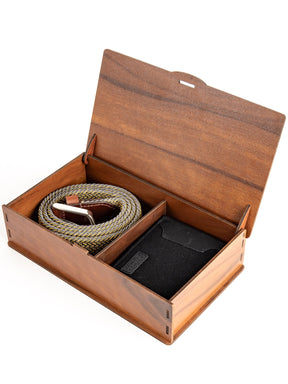 Bacca Bucci Premium Gift Combo: Classic Wallet & Stylish Belt in Elegant Wooden Box