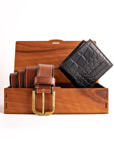 Bacca Bucci Premium Gift Combo: Classic Wallet & Stylish Belt in Elegant Wooden Box