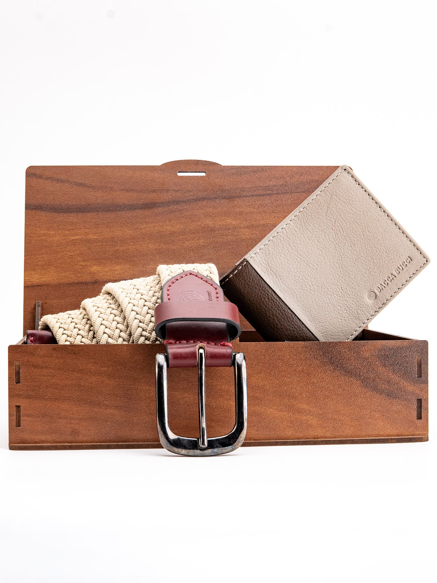 Bacca Bucci Premium Gift Combo: Classic Wallet & Stylish Belt in Elegant Wooden Box