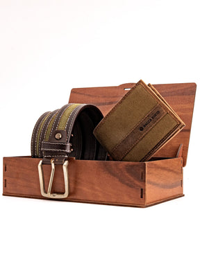 Bacca Bucci Premium Gift Combo: Classic Wallet & Stylish Belt in Elegant Wooden Box