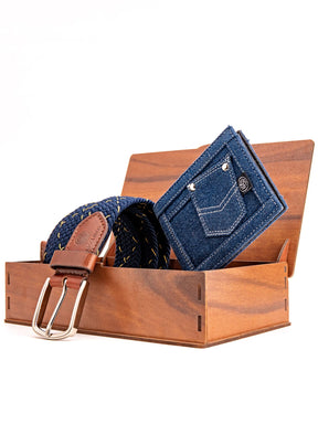 Bacca Bucci Premium Gift Combo: Classic Wallet & Stylish Belt in Elegant Wooden Box