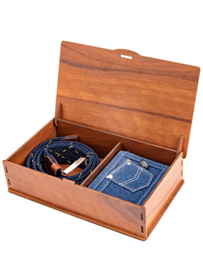 Bacca Bucci Premium Gift Combo: Classic Wallet & Stylish Belt in Elegant Wooden Box