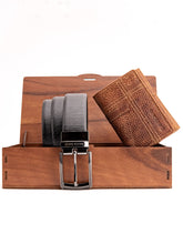 Bacca Bucci Premium Gift Combo: Classic Wallet & Stylish Belt in Elegant Wooden Box