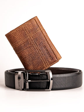 Bacca Bucci Premium Gift Combo: Classic Wallet & Stylish Belt in Elegant Wooden Box