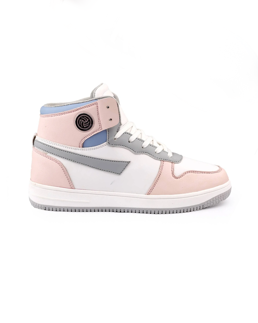 Bacca Bucci Femme High-Top Harmony Sneakers—Elegant Pastel Blue and Pink Women's Lace-Ups