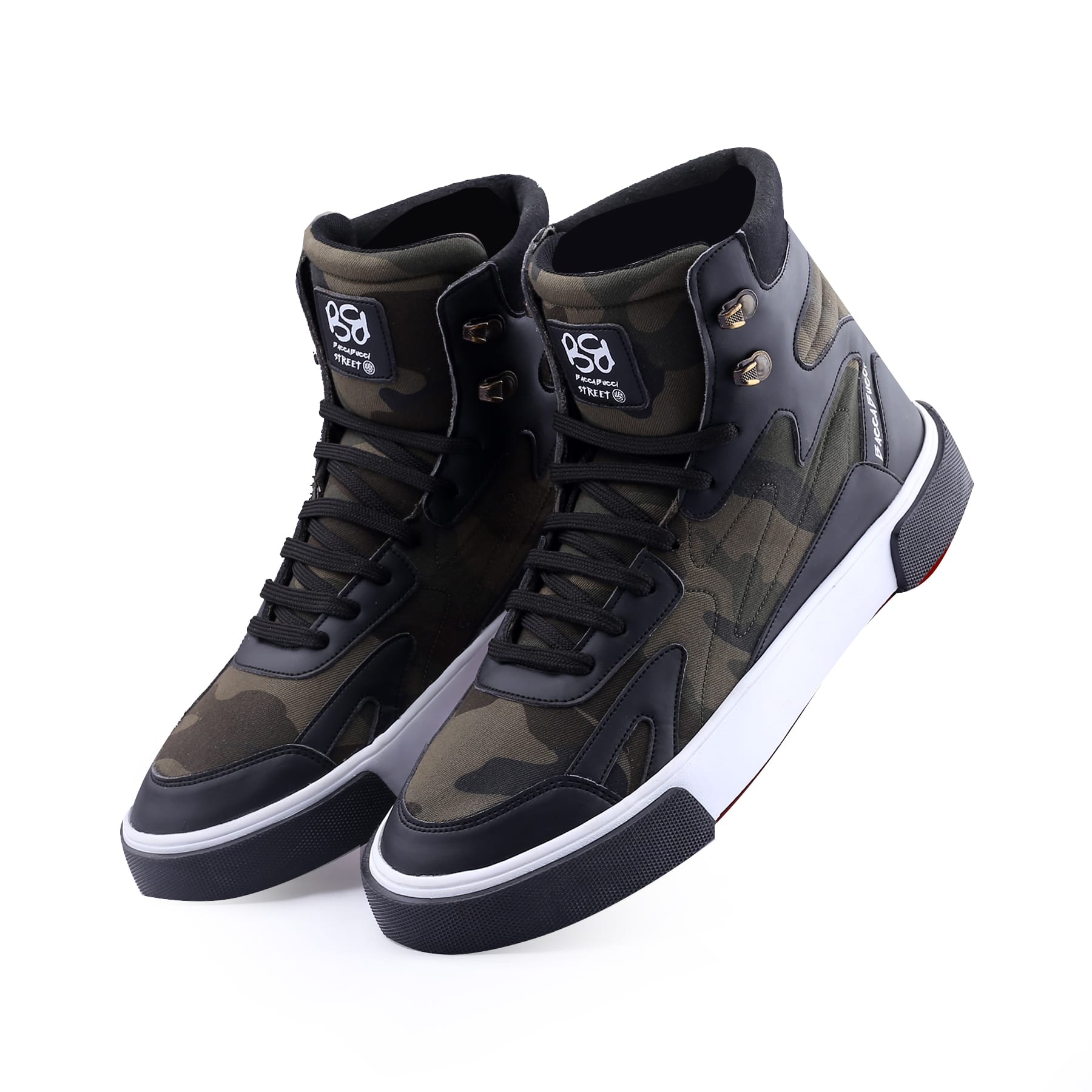 Bacca Bucci PUNISHER Military Style camouflage Print High-Top Streetwear Sneakers