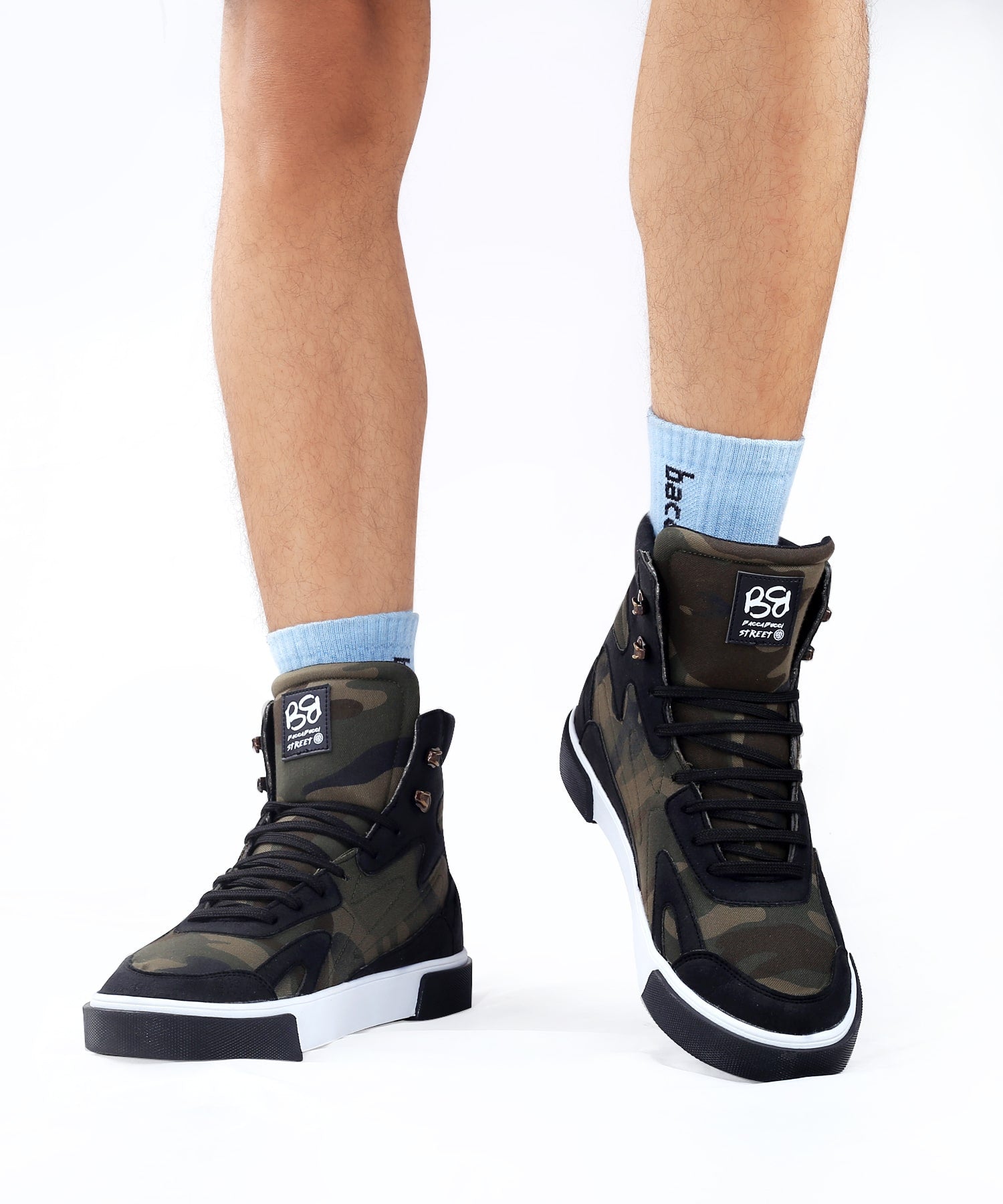 Bacca Bucci PUNISHER Military Style camouflage Print High-Top Streetwear Sneakers