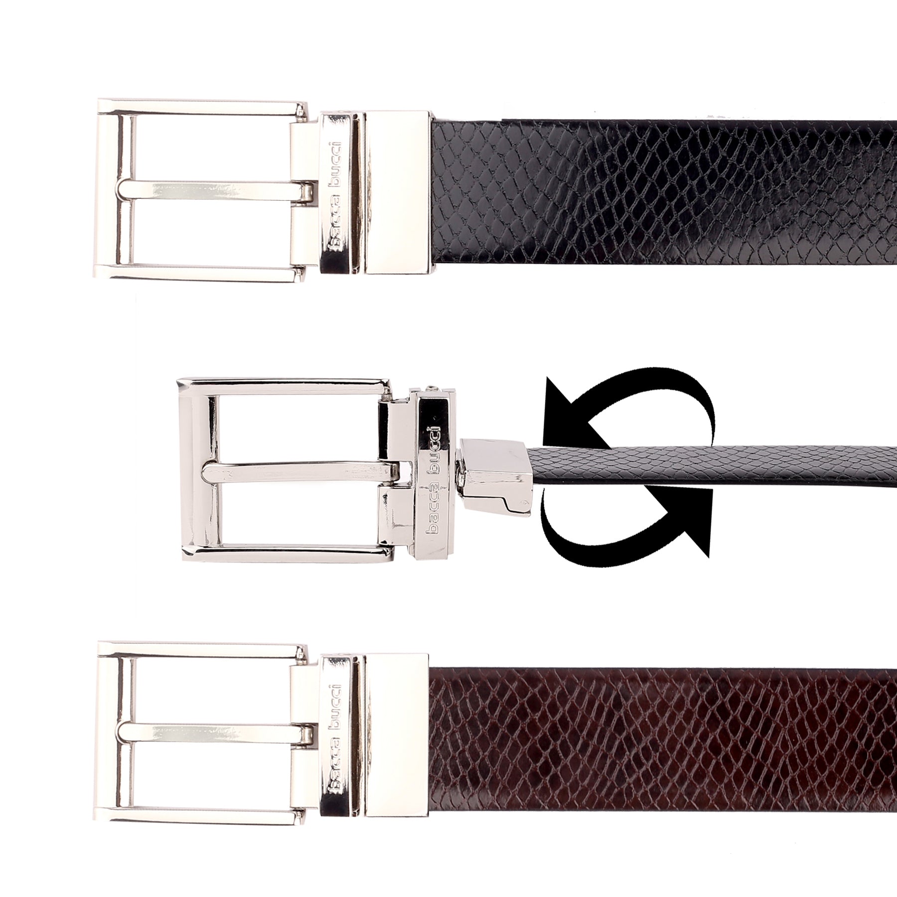 Bacca Bucci Auto reversible dress belt with Genuine Leather