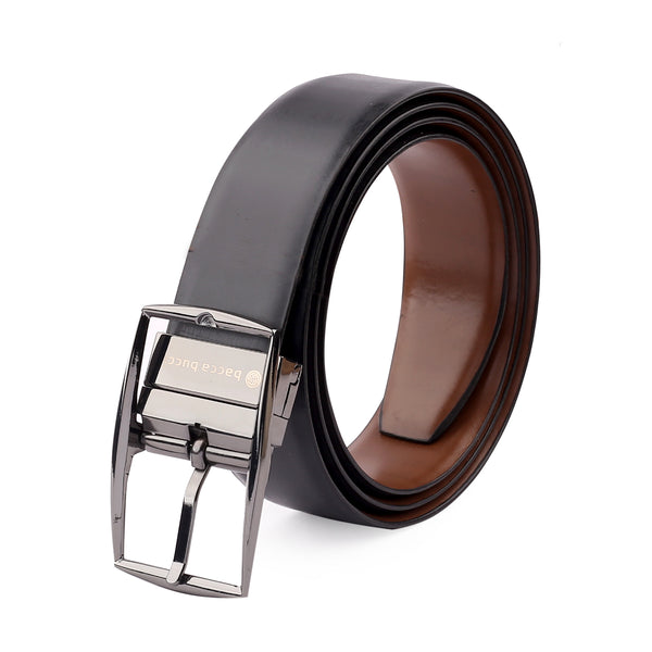 Bacca Bucci Reversible Genuine leather Classic Dress belt for Men-Blac