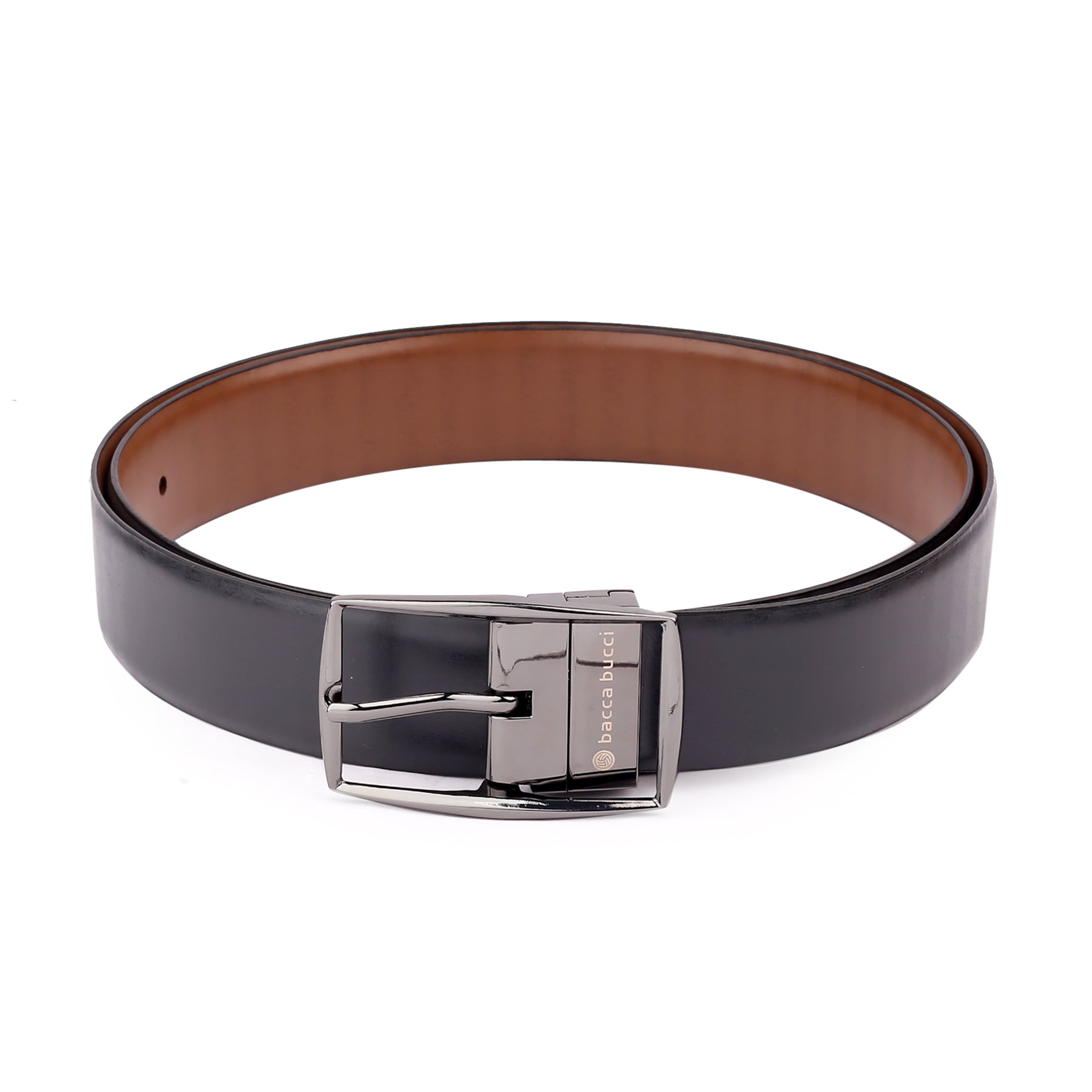 Bacca Bucci Reversible Genuine leather Classic Dress belt for Men-Black & Brown