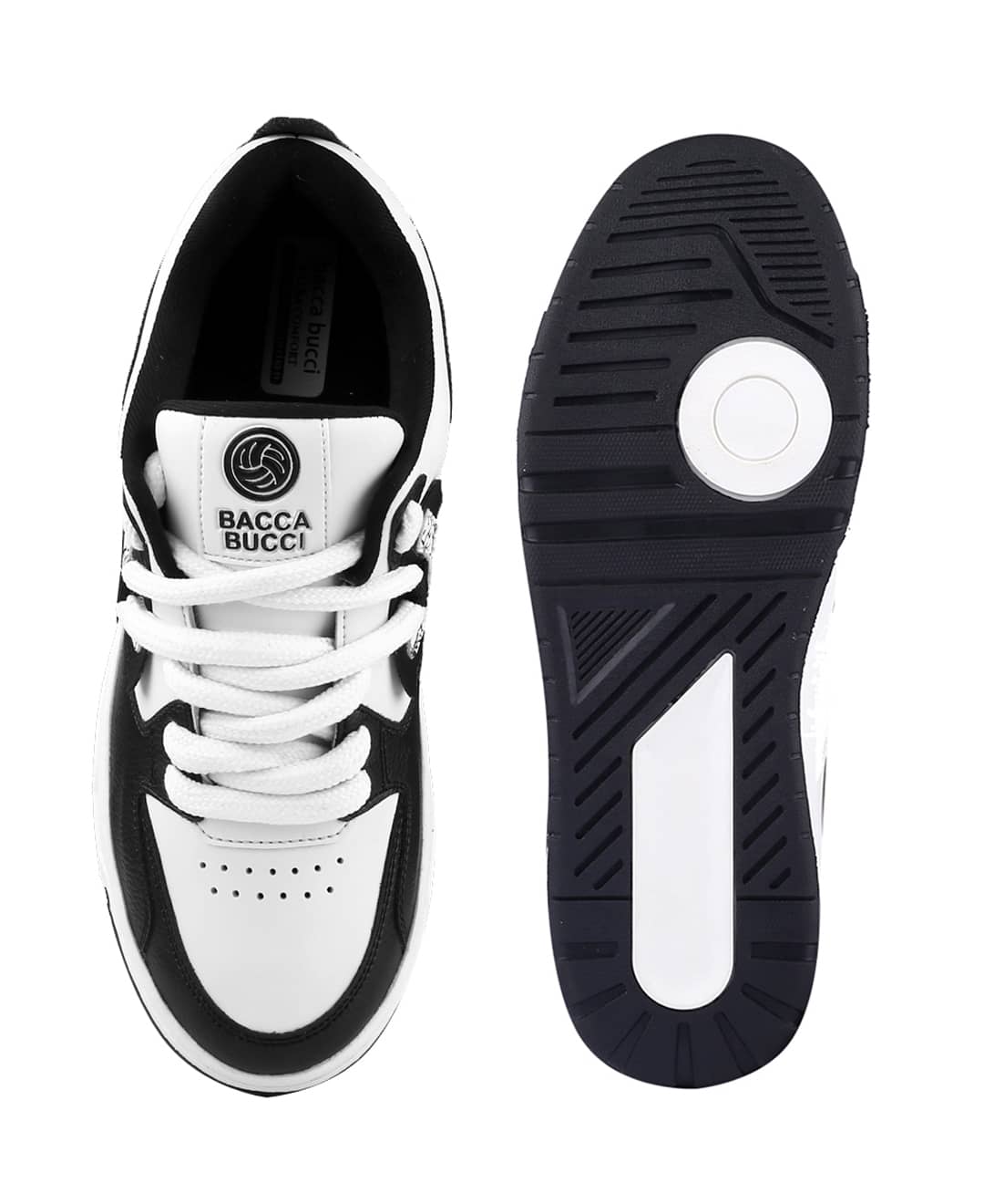 Bacca Bucci Stride Eclipse: Low-Top Flat-Sole Sneakers with Signature Thick Round Laces and Luxe Leather Finish