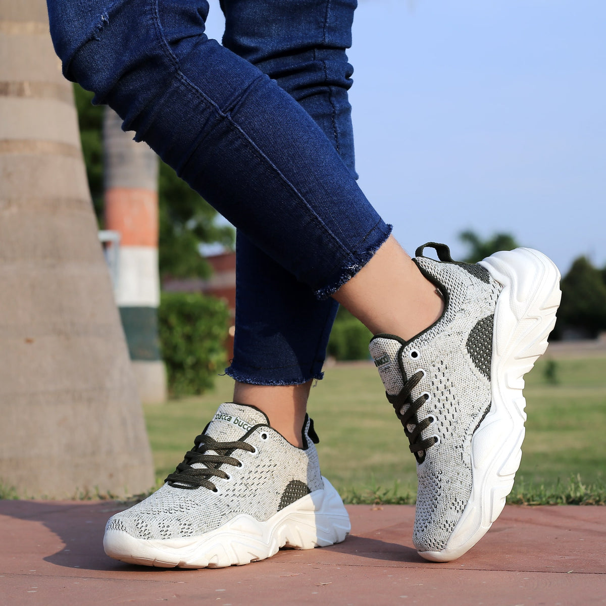 Bacca Bucci Women CHARLOTTE Low-top Platform Fashion Shoes | Street-Wear Knitted Chunky Sneakers