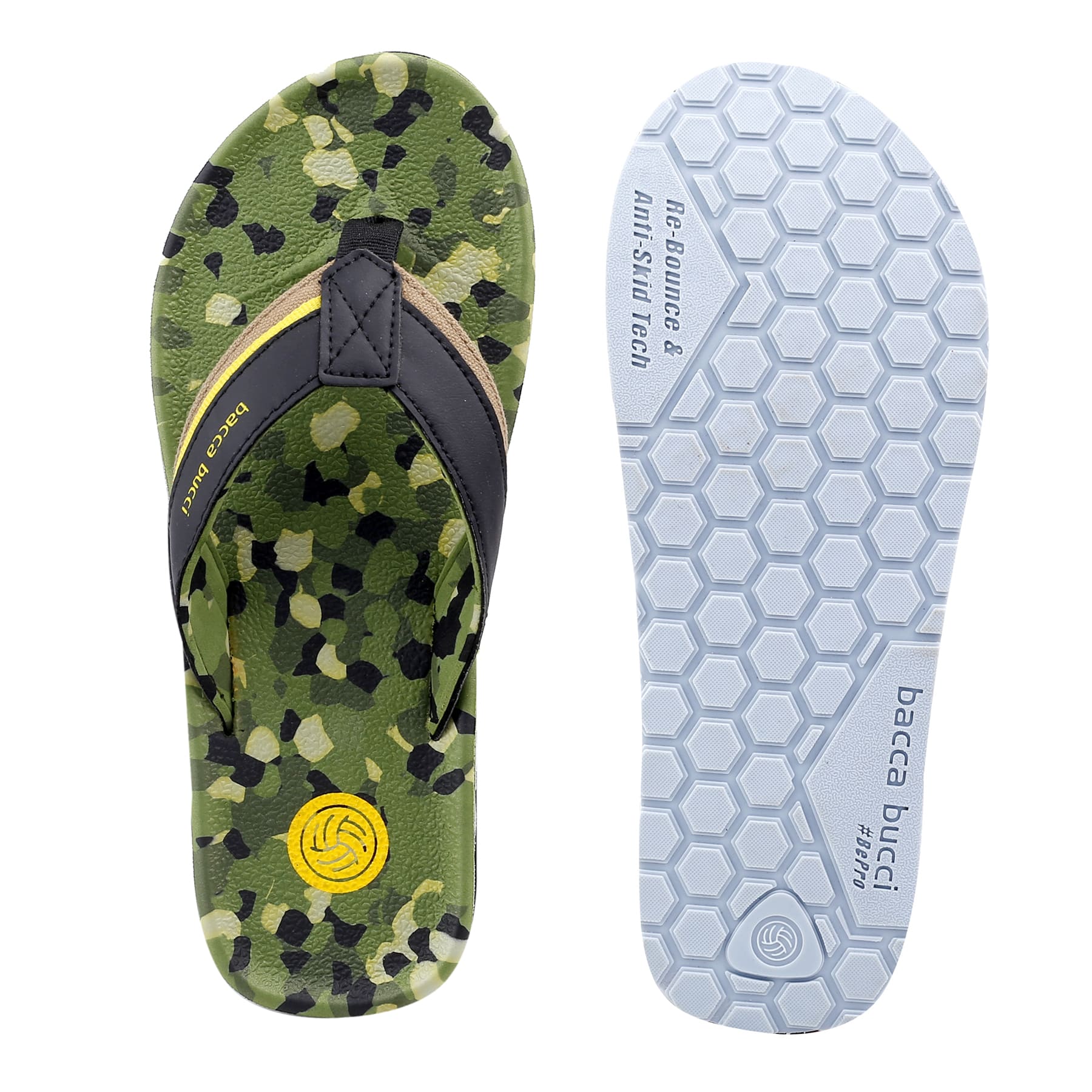 Bacca Bucci MILITARY Sports Slippers with Comfort Orthotic Thong Cloud Flip-Flop for Men