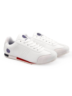 Bacca Bucci Zest RetroDash Sneakers – Sleek White Elegance with a Sporty Red Heel Pop