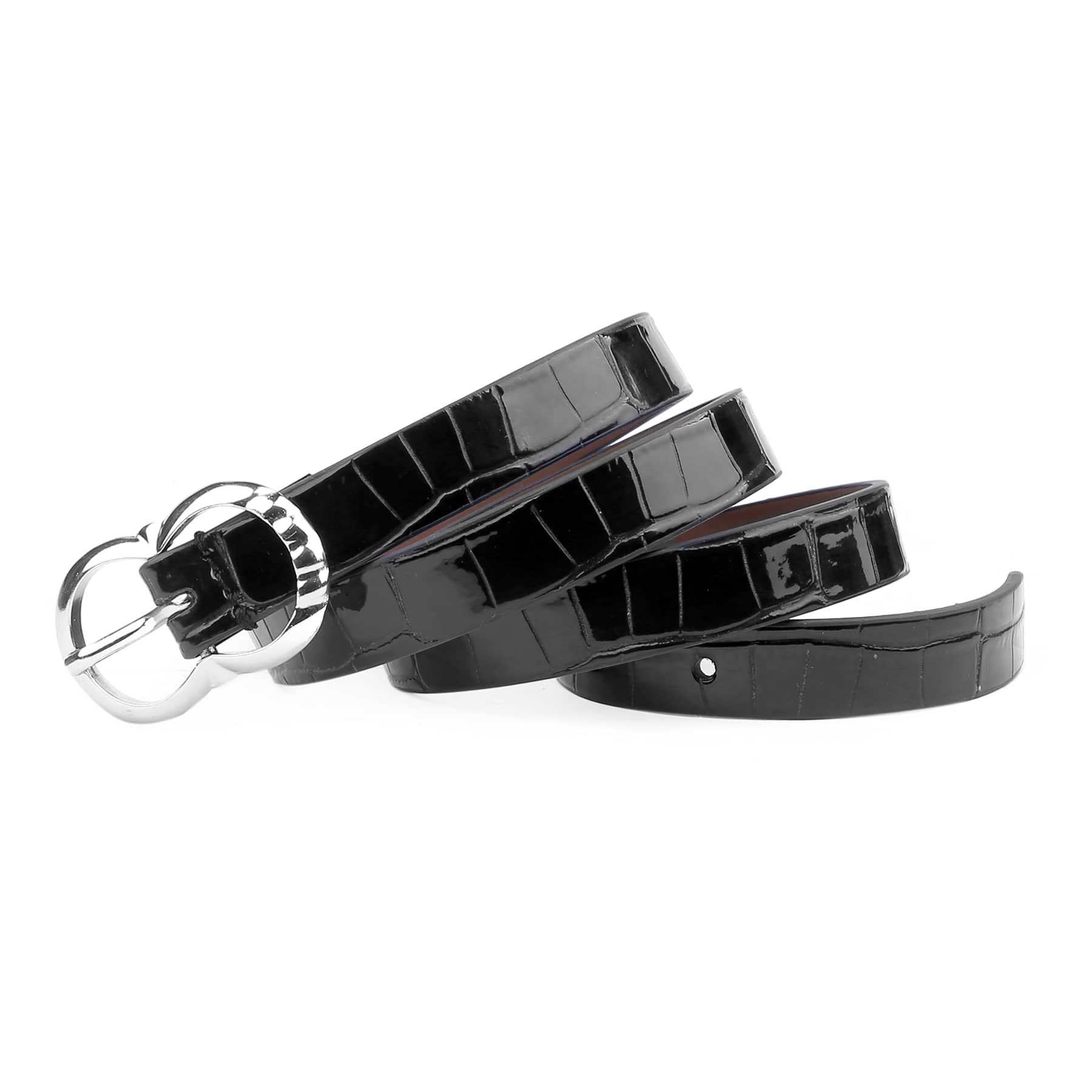 Bacca Bucci Women Leather Belts with Imported Nickle Free Buckle | Width : 20 MM | Croco Luster Belt