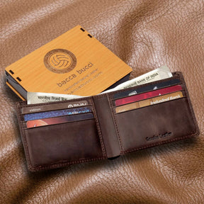 Bacca Bucci Leather Series Textured Bifold Wallet for Men