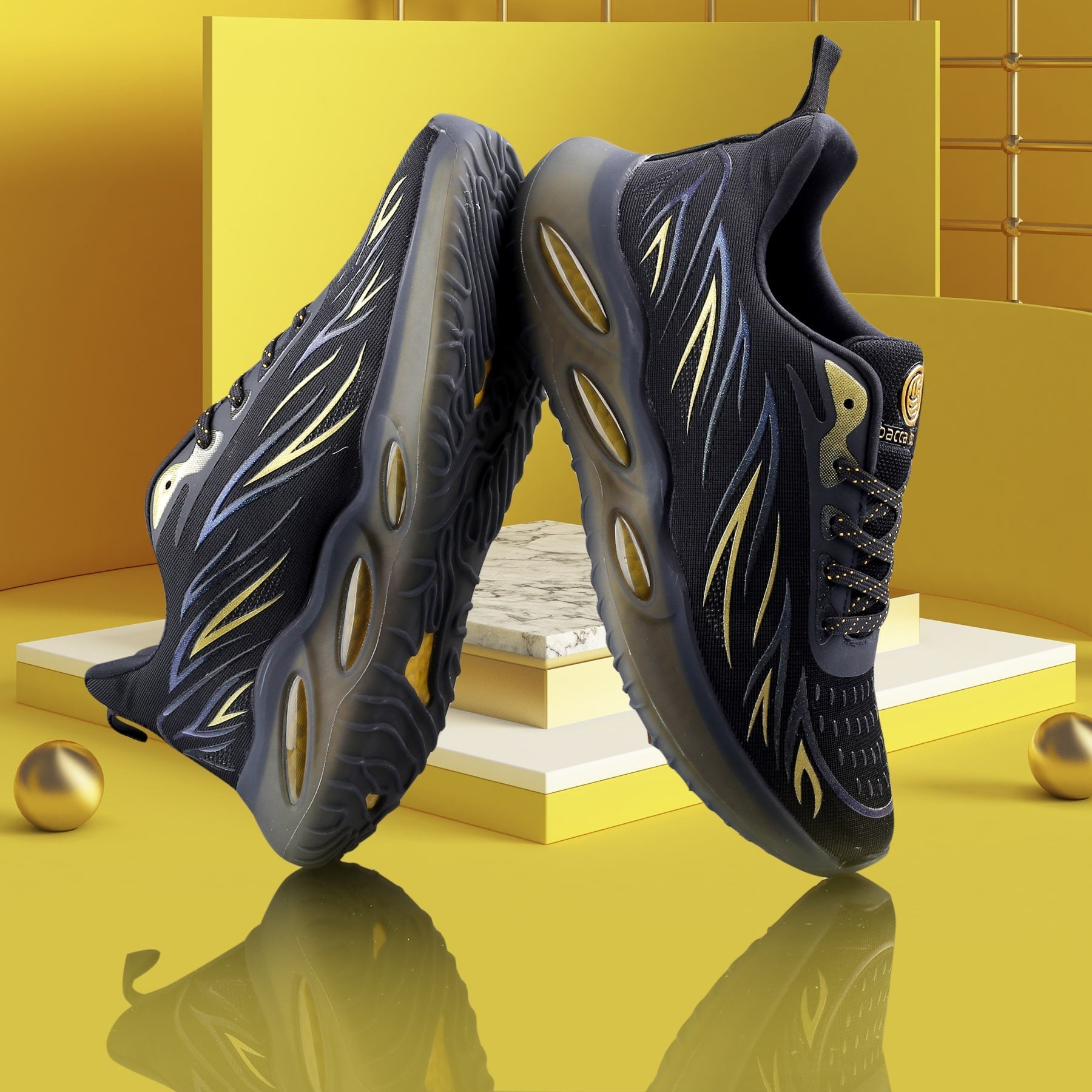 Bacca Bucci INTENSITY with Breathable Engineered Fishnet Upper & TPU Rebounce Outsole Running Shoes