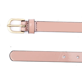 Bacca Bucci Striato Slim Belt— Glossy Finish Elegance for Versatile Styling- 18 MM