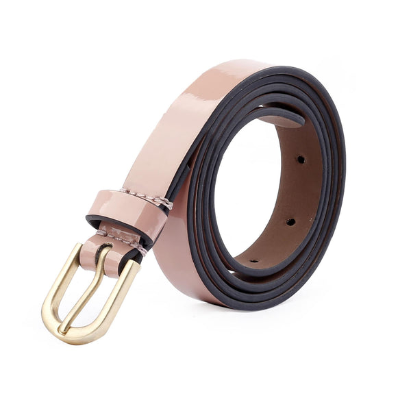 Bacca Bucci Striato Slim Belt— Glossy Finish Elegance for Versatile Styling- 18 MM