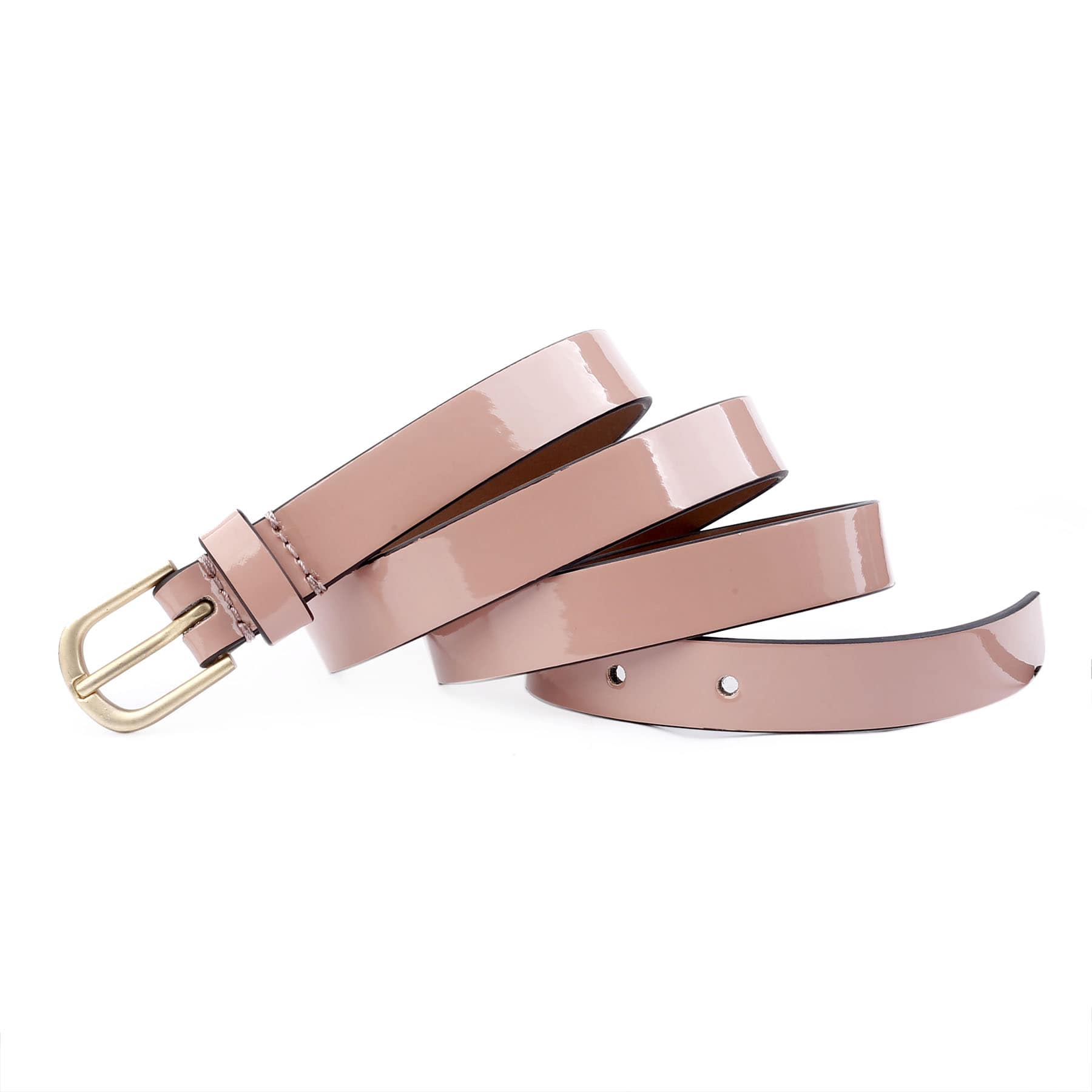 Bacca Bucci Striato Slim Belt— Glossy Finish Elegance for Versatile Styling- 18 MM