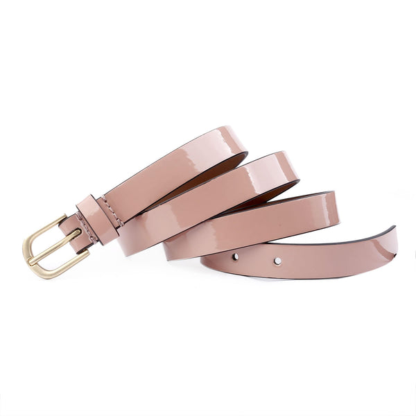 Bacca Bucci Striato Slim Belt— Glossy Finish Elegance for Versatile Styling- 18 MM