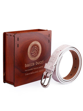 Bacca Bucci 'Stardust Splatter' Women's Belt - 22mm Handcrafted Vegan Leather with Artisanal Speckle Design