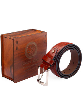 Bacca Bucci Men's Premium Leather Belt - 35mm Handcrafted Strap with Classic Imported Pin Buckle, Presented in Exclusive Wooden Gift Box