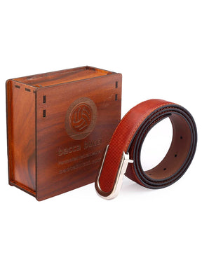 Bacca Bucci Men's Premium Leather Belt - 35mm Handcrafted Strap with Classic Imported Pin Buckle, Presented in Exclusive Wooden Gift Box