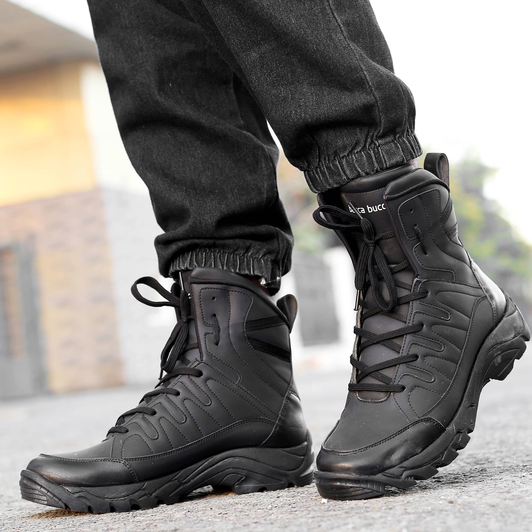 Mild Water Proof Snow Boots  FLAME 7-Eye Moto Inspired Boots