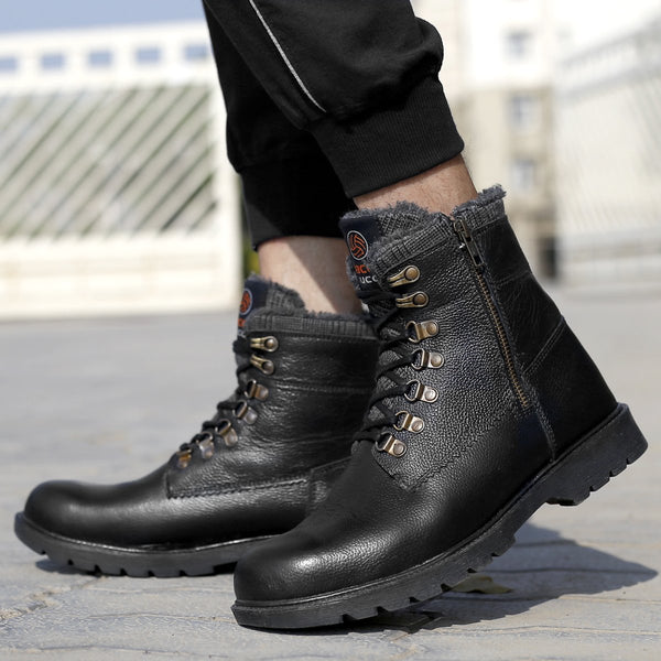 waterproof boots for men, mens snow boots, high top boots, genuine leather boots