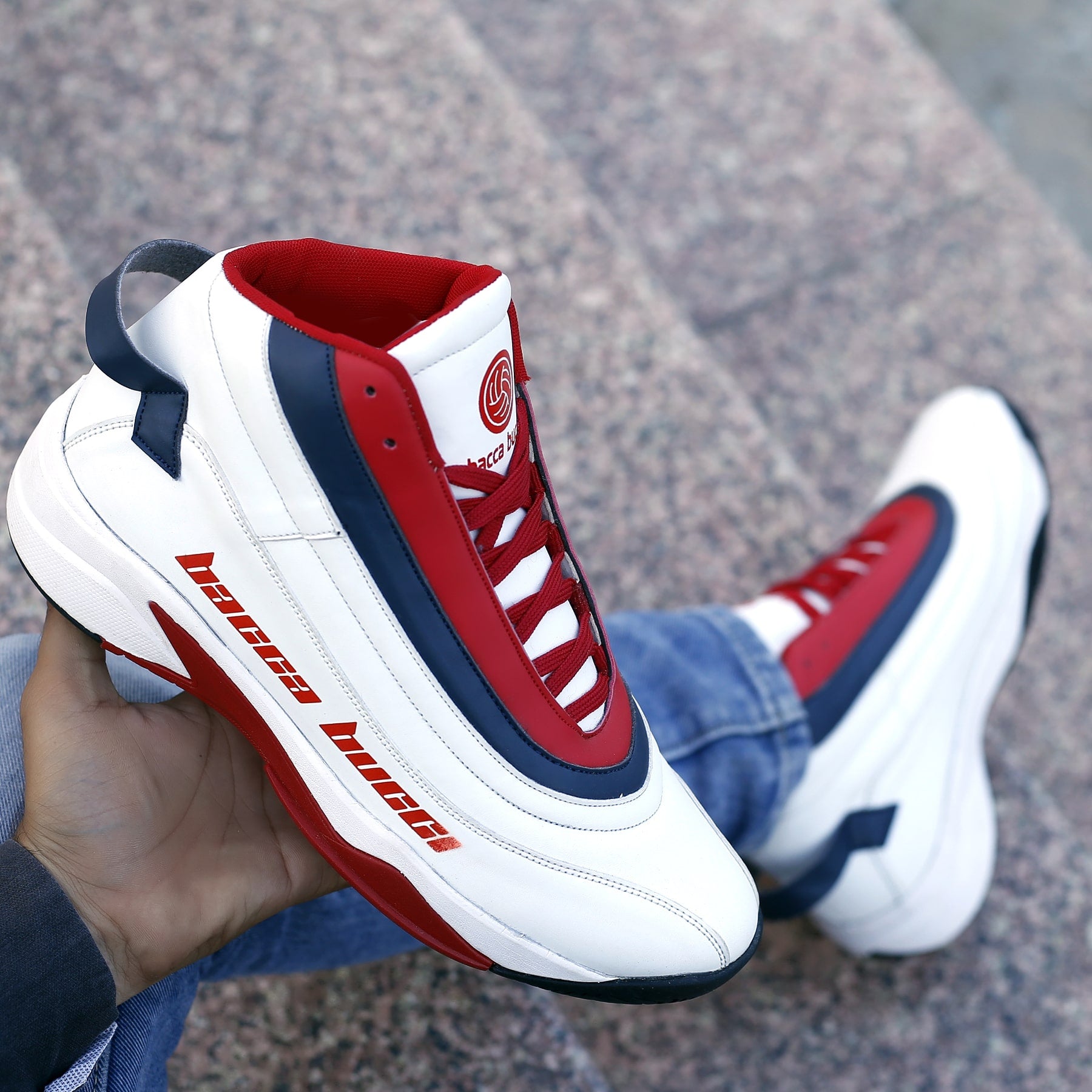 white sneakers for men, red white sneakers for men, casual mens fashion sneakers, high top sneakers, high sole shoes for men