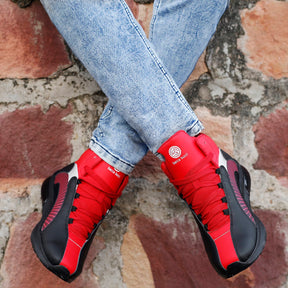 hi top sneakers, high top trainers, red high tops, high top sneakers, mens high top sneakers