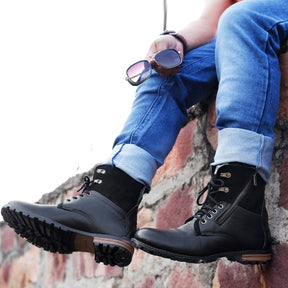 Bacca Bucci TRON Men's biker Genuine Leather Boots