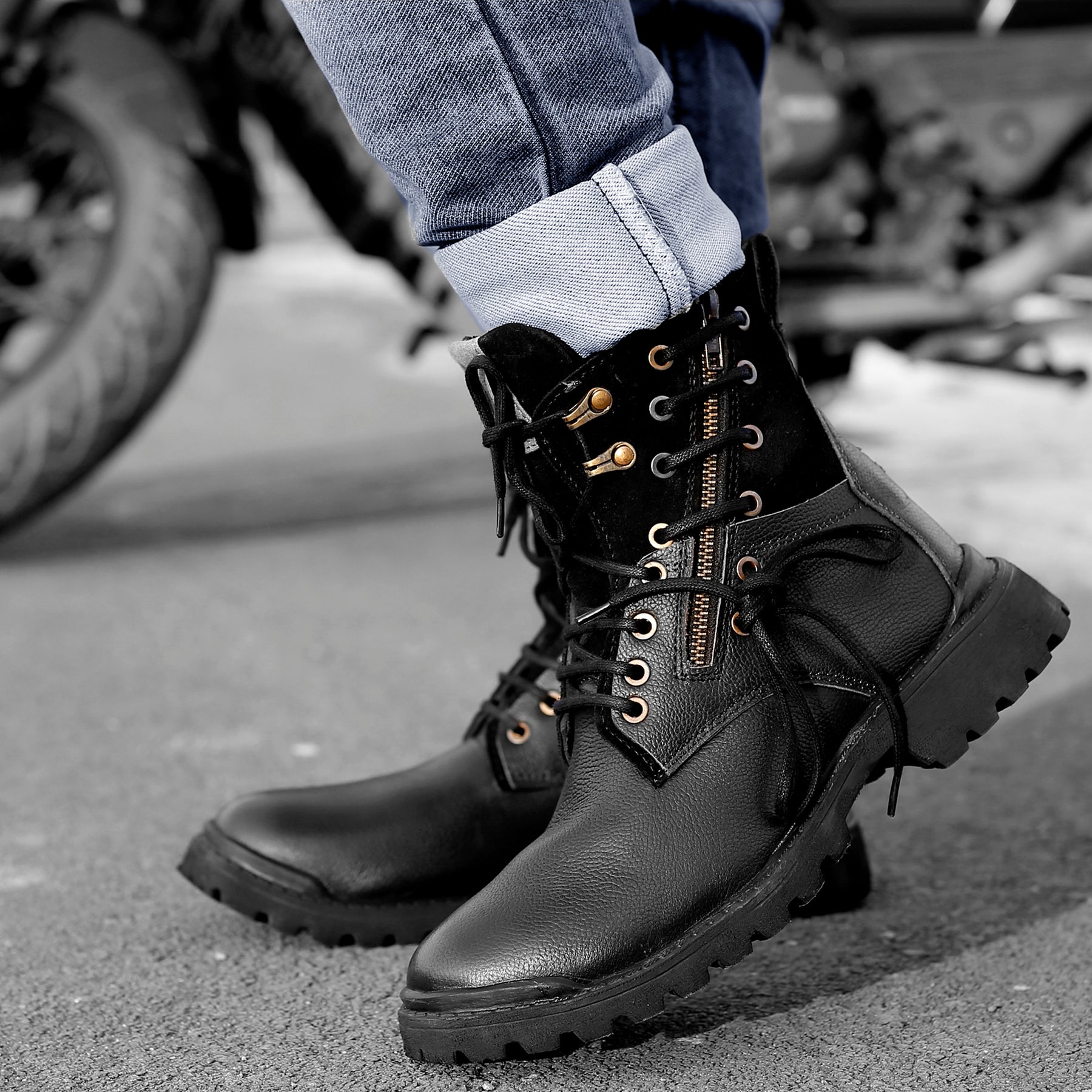 leather boots for men, mens leather combat boots, combat boots, black boots