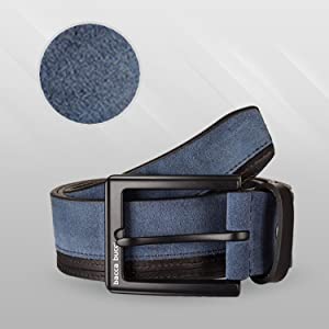 Bacca Bucci dress Belt full Leather & Suede Belt with nickle free Buckle - Bacca Bucci