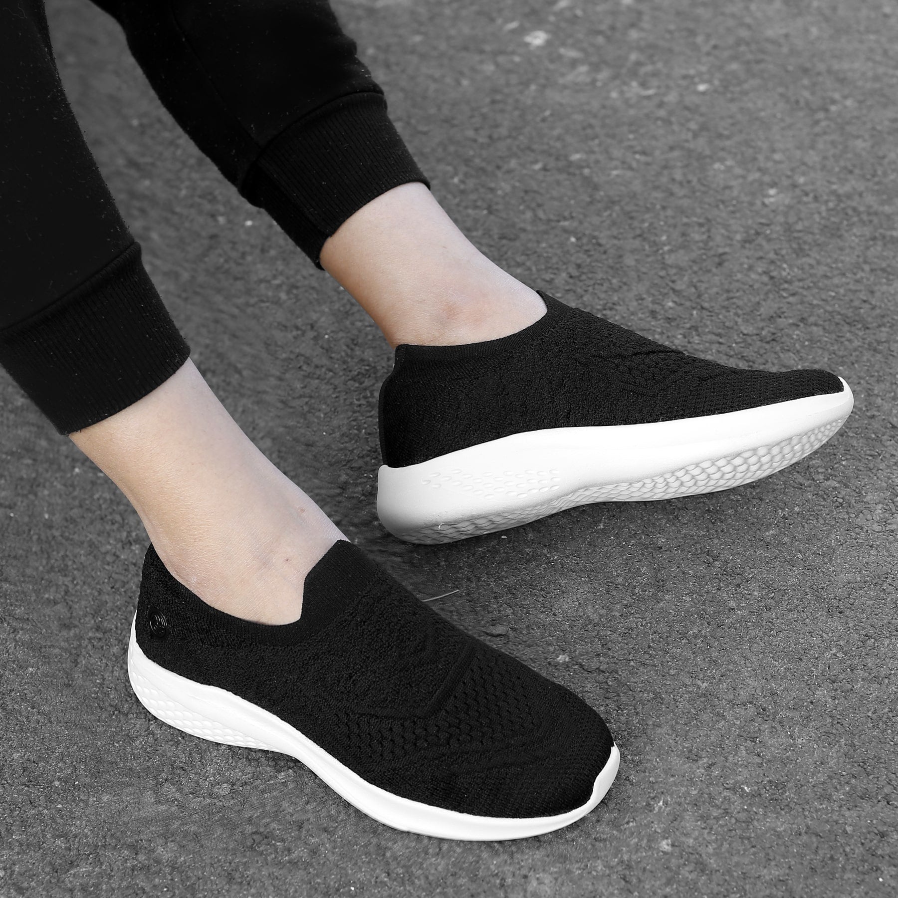 Bacca Bucci WALKER Slip-On Walking Breathable Mesh Sports Shoes Sneakers for Women