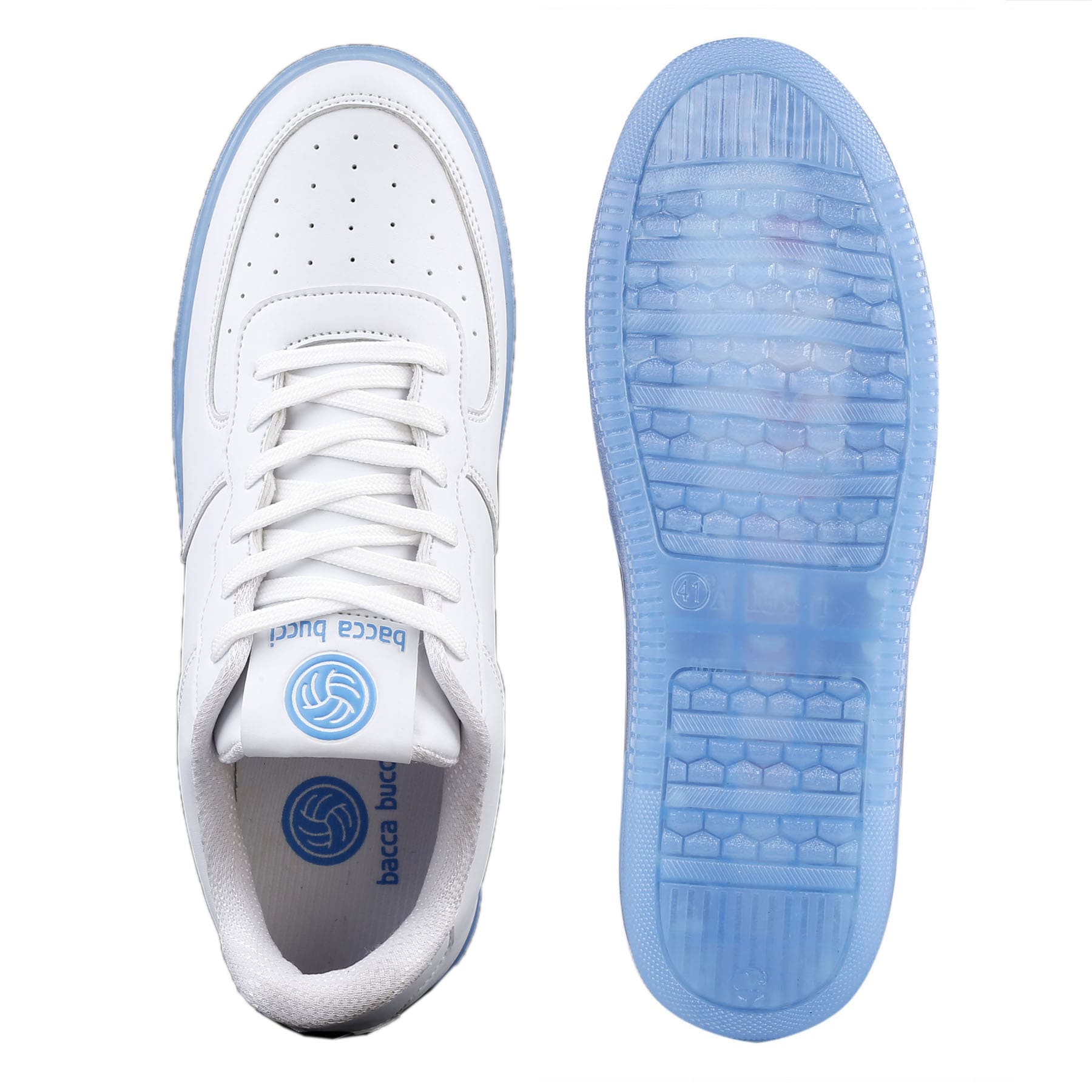 Bacca Bucci ICE Men's Flat Sole Sneakers with Translucent Rubber Out Sole- All Day Wear