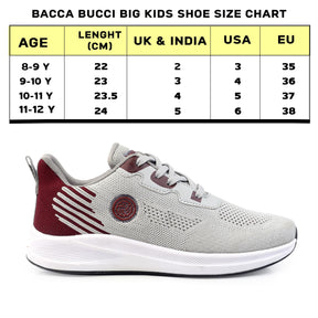 Bacca Bucci Boys or Girls Essential Knit Athletic Running Sports Sneaker | Non-Slip | Light weight | Breathable (Age: 8 year to 12 years)