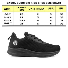 Bacca Bucci Boys or Girls Essential Knit Athletic Running Sports Sneaker | Non-Slip | Light weight | Breathable (Age: 8 year to 12 years)