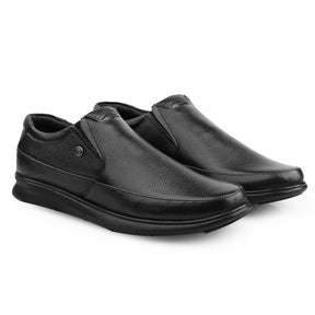 Bacca Bucci Men's Grain Milled Leather Office Slip-ons Formal Shoes with Memory Comfort footbed | UK- 06 to 13 | Plus size available